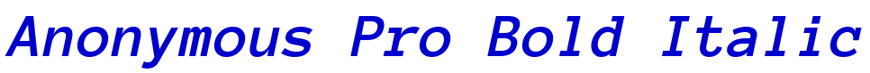 Anonymous Pro Bold Italic шрифт